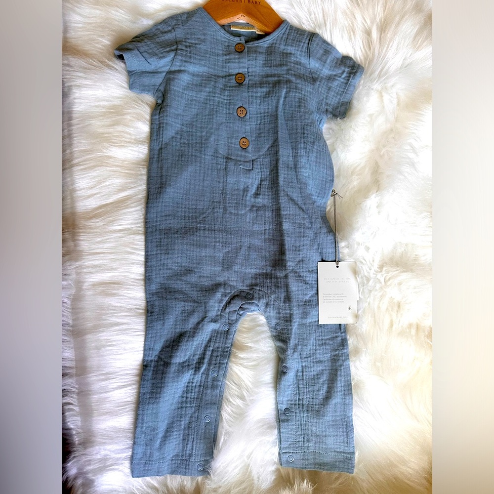 Elegant baby organics muslin jumpsuit